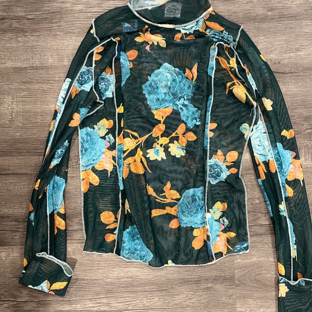Floral Sheer Long Sleeve Top